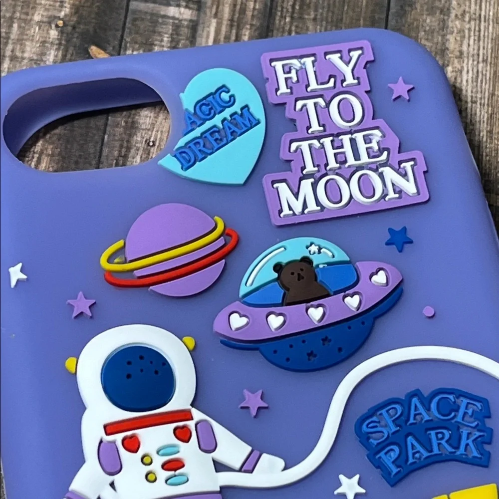 5for$10 Purple iPhone 6, 6s, 7, 8 and 2020 SE Phone Case Space Cute Doodle
